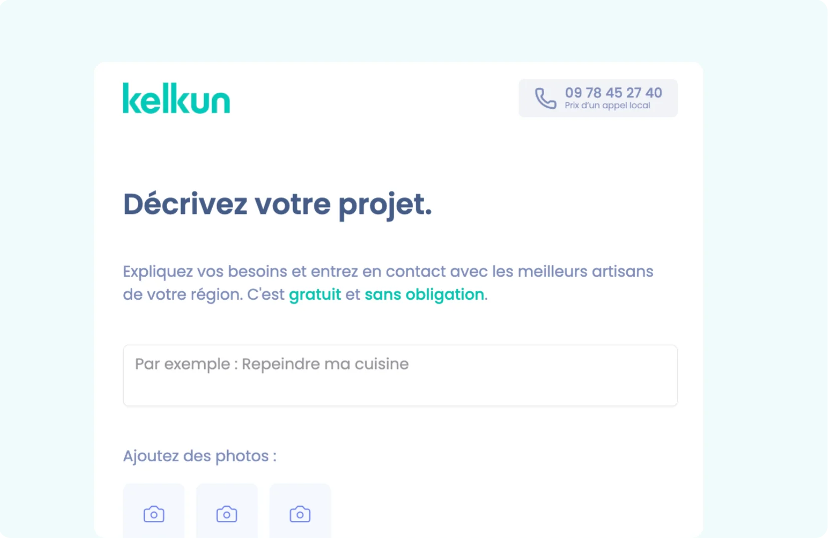 Décrivez votre projet